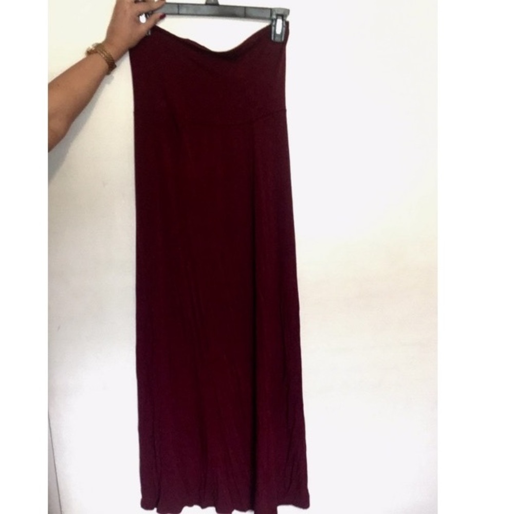 maroon maxi skirt
